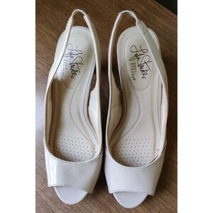 Lifestride Slingback Pumps Nude Peep Toe Dress Formal Evening Shoe Womens Sz‎ 7M